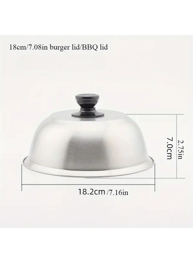 6.3 Inch Stainless Steel Burger Lid Thickened Sanded Glossy Pot Cover - Image 5